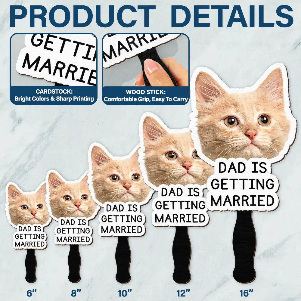 Happy,Love,Gift For Bestie,Gift For Couples,Pet Lovers,Pet Mom,Pet Dad,Pet Couple,Photo - Custom Photo Pet Mom Dad Is Getting Married - Personalized Handheld Fan