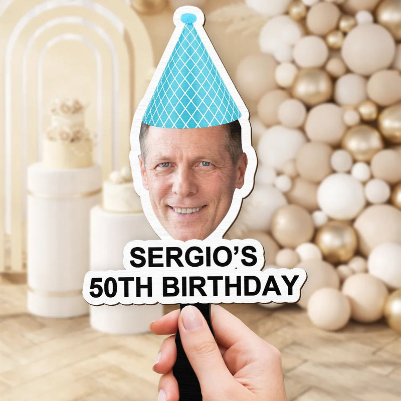 Happy,Funny,Gift For Husband,Gift For Wife,Gift For Boyfriend,Gift For Girlfriend,Gift For Yourself,Gift For Women,Gift For Men,Gifts For Colleagues,Gift For Bestie,Family - Custom Photo Funny Birthday Crew - Personalized Handheld Fan