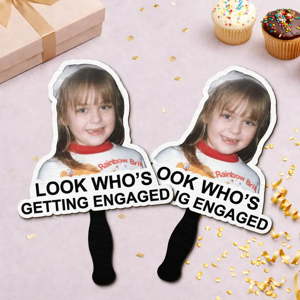 Gift For Husband,Gift For Wife,Gift For Boyfriend,Gift For Girlfriend,Gift For Couples,Love,Funny - Custom Photo Look Who's Getting Married - Personalized Handheld Fan