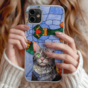 Gift For Wife,Gift For Mother,Gift For Grandma,Gift For Grandparents,Family,Love - Custom Photo Stained Glass Portrait Mom Grandma Parents Family - Personalized Clear Phone Case