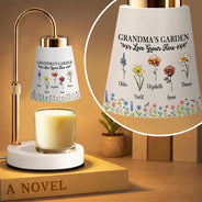 Happy,Gift For Grandma,Love - In Grandma's Garden Love Grows Here - Personalized Candle Warmer Lamp