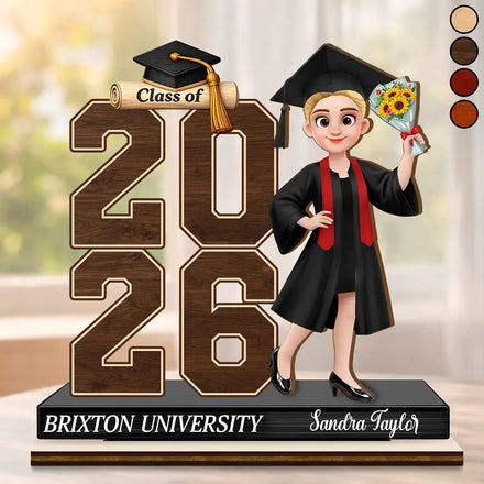Celebrate Graduation Milestone - Personalized Custom Shaped 2-Layered Wooden Plaque