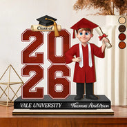 Graduation,Happy,Gift For Yourself,Gift For Women,Gift For Men,Gift For Daughter,Gift For Son,Gift For Bestie - Celebrate Graduation Milestone - Personalized Custom Shaped 2-Layered Wooden Plaque