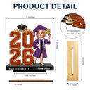 Graduation,Happy,Gift For Yourself,Gift For Women,Gift For Men,Gift For Daughter,Gift For Son,Gift For Bestie - Celebrate Graduation Milestone - Personalized Custom Shaped 2-Layered Wooden Plaque