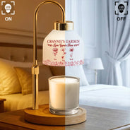 Gift For Grandma,Grandma - Grandkids,Happy - Grandma's Garden Love Grows Here Toile Pattern - Personalized Candle Warmer Lamp