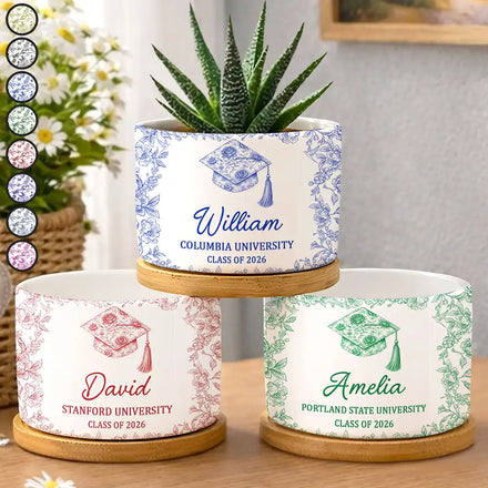 Congrats Graduation - Personalized Ceramic Plant Pot