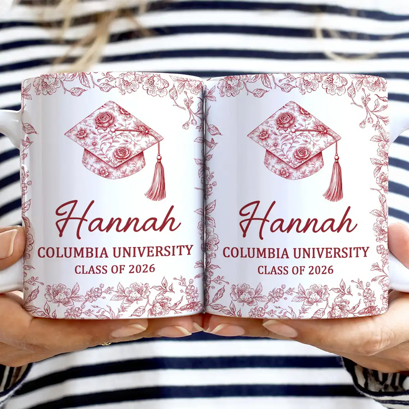 Graduation,Happy - Congrats Graduation - Personalized White Edge-to-Edge Mug