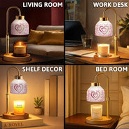 Gift For Grandma,Grandma - Grandkids,Happy - Mom Grandma Sweethearts Toile Pattern - Personalized Candle Warmer Lamp