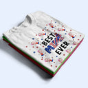 Gift For Mother,Gift For Grandma,Happy,Gift For Father,Gift For Grandpa,Independence Day,Non-Eng,Photo,Icon,Humorous - Custom Photo Stars & Stripes Best Dad Mom Grandpa Grandma Ever - Personalized T Shirt