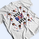 Gift For Mother,Gift For Grandma,Happy,Gift For Father,Gift For Grandpa,Independence Day,Non-Eng,Photo,Icon,Humorous - Custom Photo Stars & Stripes Best Dad Mom Grandpa Grandma Ever - Personalized T Shirt