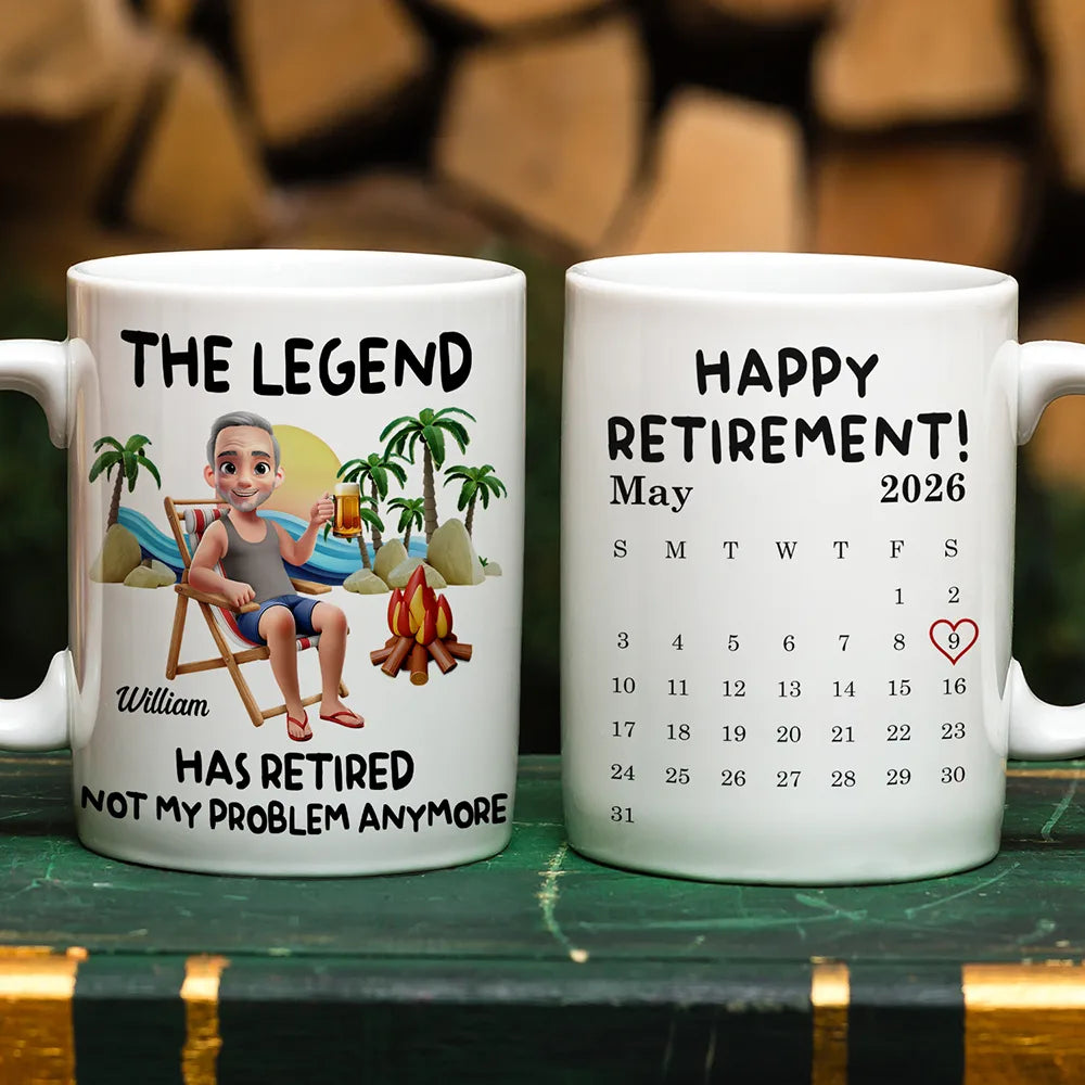Calendar The Legend Has Retired 3D - Personalized Mug