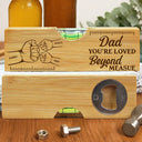 Dad - Children,Gift For Father,Gift For Grandpa,Happy,Icon,Humorous - Dad You're On Another Level Hand Punch - Personalized Bottle Opener Wood Level