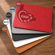 Gift For Father,Gift For Grandpa,Grandpa - Grandkids,Non-Eng,Icon,Proud - Grandpa Dad Kids Handprints - Personalized Leather Charging Mat