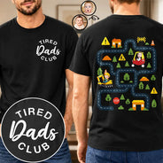 Custom Photo,Dad - Children,Gift For Father,Photo,Humorous - Custom Photo Car Track Tired Dad Club Funny - Personalized T Shirt