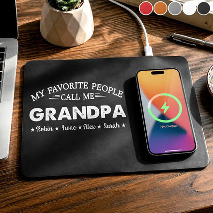 My Favorite People Call Me - Personalized Leather Charging Mat
