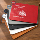 Custom Photo Pencil Sketch Calendar The Day You Became My Mom Dad - Personalized Leather Charging Mat