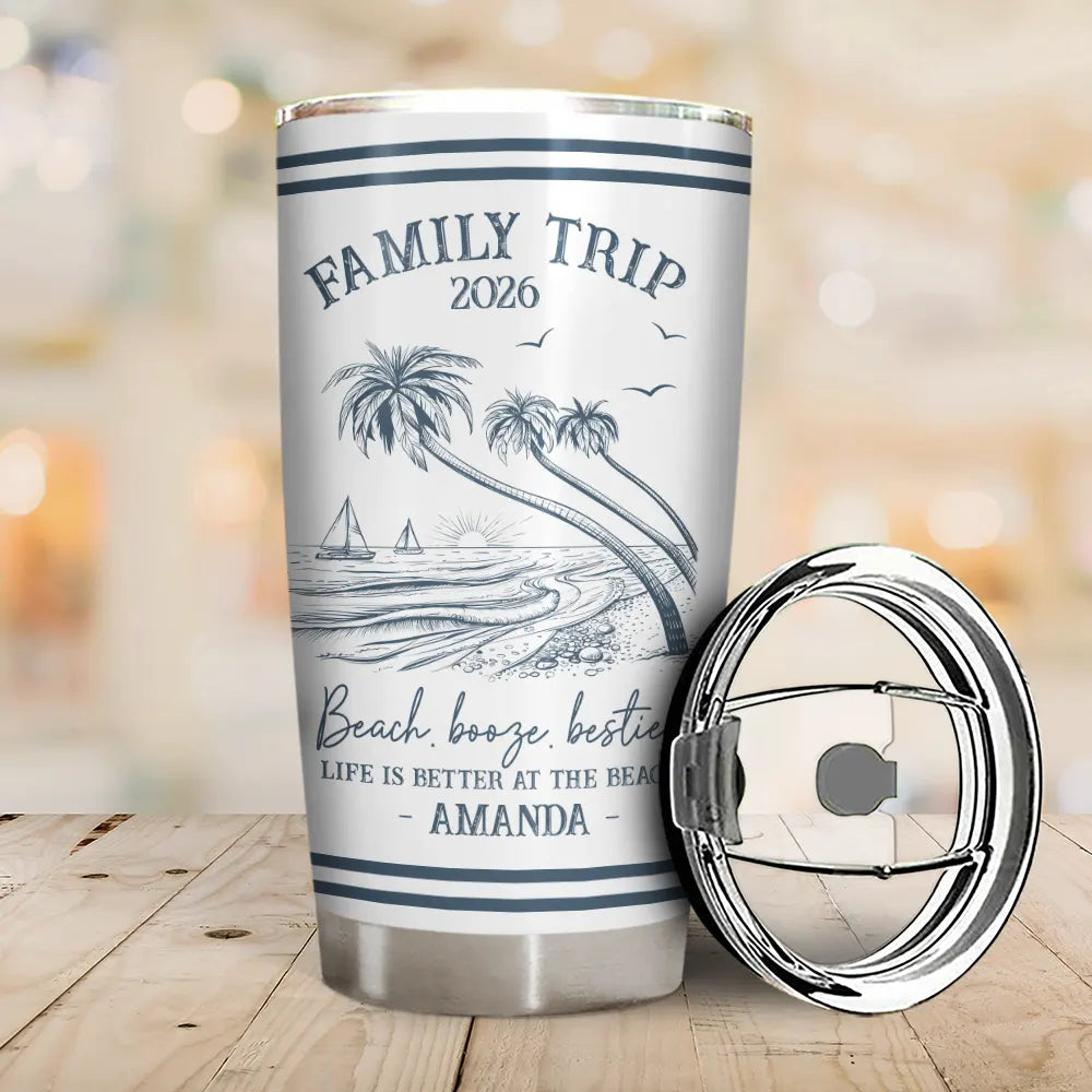 Gift For Bestie,Family,Summer,Happy,Top Market,Humorous - Girls Trip A Lot Of Laughter & Memories - Personalized Tumbler