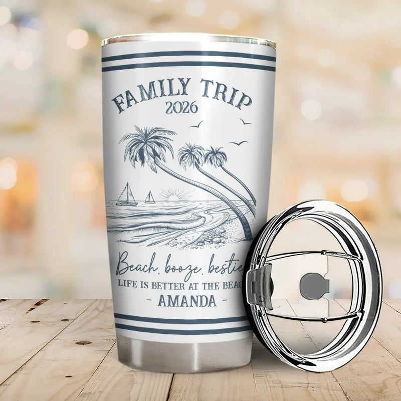 Gift For Bestie,Family,Summer,Happy,Top Market,Humorous - Girls Trip A Lot Of Laughter & Memories - Personalized Tumbler