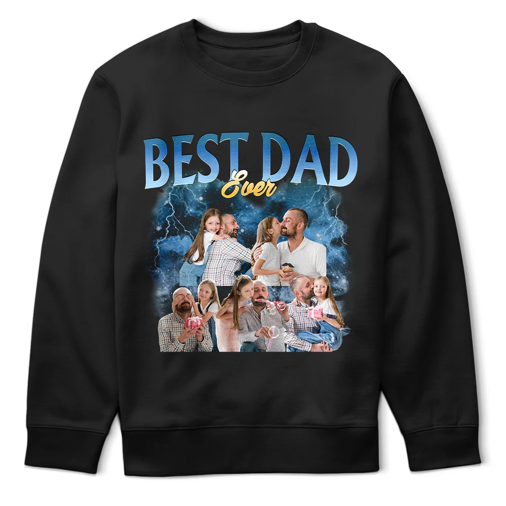 Gift For Father,Top Market,Non-Eng,Photo,Proud - Custom Photo Best Dad Ever Rap Style - Personalized T Shirt