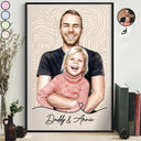 Gift For Father,Custom Photo,Art Design,Top Market,Adorable,Photo - Watercolor - Remove BG - Custom Photo Realistic Watercolor Art Dad Grandpa Portrait Topographic Pattern - Personalized Poster