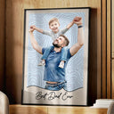 Gift For Father,Custom Photo,Art Design,Top Market,Adorable,Photo - Watercolor - Remove BG - Custom Photo Realistic Watercolor Art Dad Grandpa Portrait Topographic Pattern - Personalized Poster