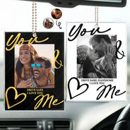 Custom Photo,Gift For Couples,Romantic,Dynamic Photo - Custom Photo You & Me Drive Safe Handsome - Personalized Acrylic Car Hanger