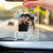 Custom Photo,Gift For Couples,Romantic,Dynamic Photo - Custom Photo You & Me Drive Safe Handsome - Personalized Acrylic Car Hanger