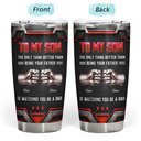 Gift For Father,Gift For Son,Dad - Son (Adult),Gift For Children,Top Market,Proud,Custom Text - 3D Metallic Effect Hand Punch Watching You Be A Dad - Personalized Tumbler