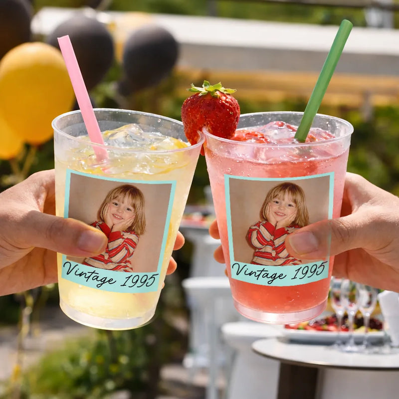 Custom Photo,Top Market,Gift For Yourself,Humorous,Dynamic Photo - Custom Photo Vintage Photo Birthday Party - Personalized Frosted Cups