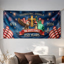 America 250th,Independence Day,Top Market,Family,Proud,Custom Text - 3D Effect Celebrating America 250 Years - Personalized Horizontal Banner