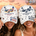 America 250th, Independence Day, Summer, Family, Proud, Custom Text - America 250 Freedom Feels Like Summer - Personalized Classic Cap