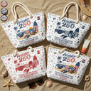 America 250th, Independence Day, Summer, Family, Proud, Custom Text - America 250 Freedom Feels Like Summer - Personalized Beach Bag