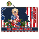 America 250th, Custom Photo, Independence Day, Art Design, Pet Lovers, Playful, Photo - US Theme Accessories Watercolor - Custom Photo Watercolor With US Accessories Patriotic Dog Cat 250 Years Of Freedom - Personalized Doormat