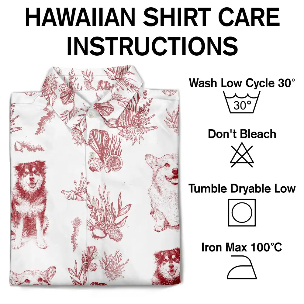Custom Photo, Art Design, Summer, Pet Lovers, Playful, Photo - Pencil Sketch - Remove BG - Custom Photo Pencil Sketch Portrait Pet Mom Pet Dad - Personalized Hawaiian Shirt