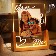 Custom Photo, Gift For Couples, Top Market, Romantic, Dynamic Photo - Custom Photo You & Me Lucky In Love - Personalized Night Light