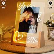 Custom Photo, Gift For Couples, Top Market, Romantic, Dynamic Photo - Custom Photo You & Me Lucky In Love - Personalized Night Light