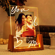 Custom Photo, Gift For Couples, Top Market, Romantic, Dynamic Photo - Custom Photo You & Me Lucky In Love - Personalized Night Light