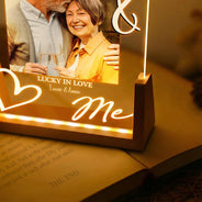 Custom Photo, Gift For Couples, Top Market, Romantic, Dynamic Photo - Custom Photo You & Me Lucky In Love - Personalized Night Light