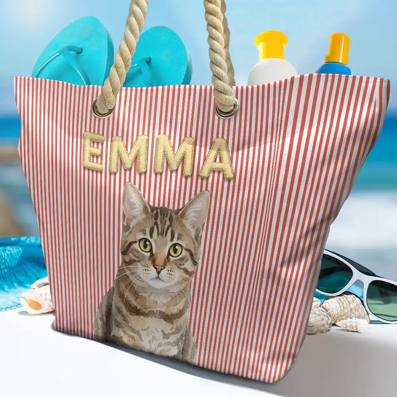Gift For Yourself, Gift For Women, Custom Photo, Beach, Art Design, Summer, Playful, Photo - Pencil Sketch - Remove BG - Custom Photo Pencil Sketch Portrait Bestie Family Yourself - Personalized Beach Bag