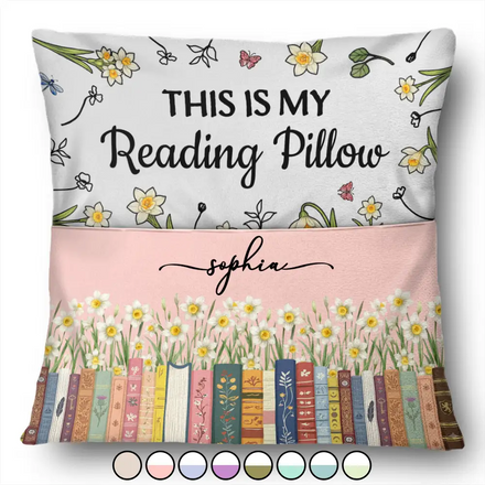 This Is My Book Reading Pillow Birth Flowers - Personalized Pocket Pillow