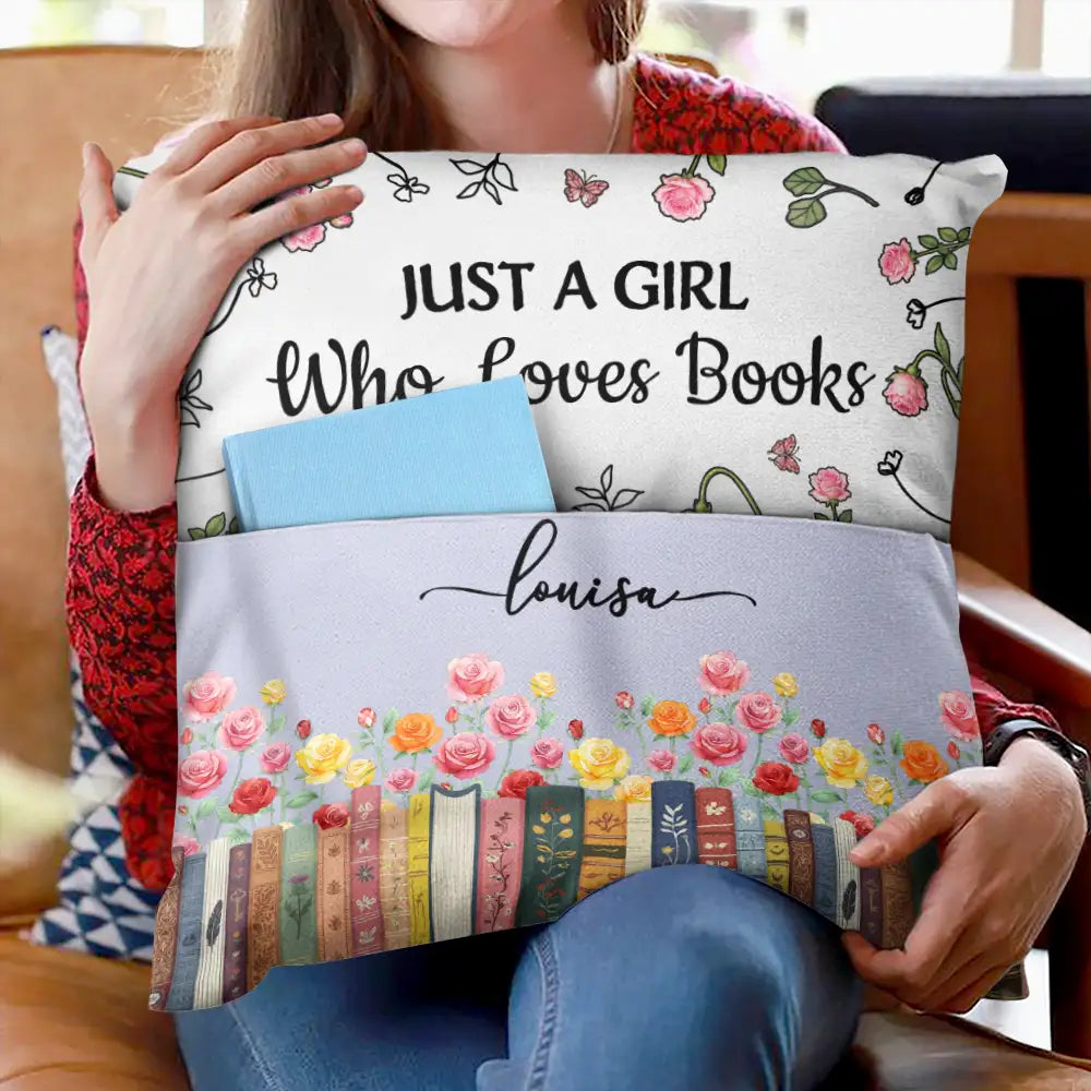 Gift For Yourself, Gift For Women, Reading, Adorable, Icon - This Is My Book Reading Pillow Birth Flowers - Personalized Pocket Pillow