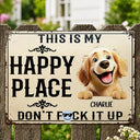 Humorous, Summer, Pet Lovers, Vector - This Is My Happy Place Don't Mess It Up - Personalized Classic Metal Signs