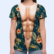 Top Market, Humorous, Gift For Men, Gift For Yourself, Summer, Icon - Funny Hairy Muscle Body Summer Vibe - Personalized Full Print T Shirt