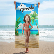 Art Design,Humorous,Gift For Men,Gift For Yourself,Summer,Photo - Swimwear 3D Effect - Custom Photo 3D Swimsuit Funny On Beach - Personalized Beach Towel