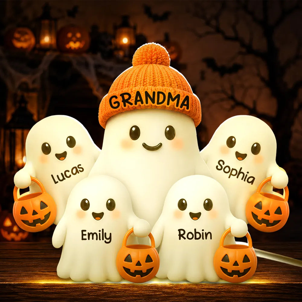 Top Market,Adorable,Gift For Grandchildren,Gift For Grandkids,Gift For Grandma,Halloween,Grandma - Grandkids,Vector - Grandma Boo Crew Lovely Halloween - Personalized Custom Shaped Light Box