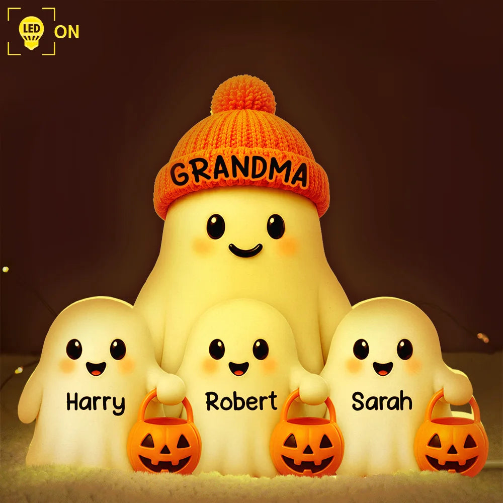Top Market,Adorable,Gift For Grandchildren,Gift For Grandkids,Gift For Grandma,Halloween,Grandma - Grandkids,Vector - Grandma Boo Crew Lovely Halloween - Personalized Custom Shaped Light Box