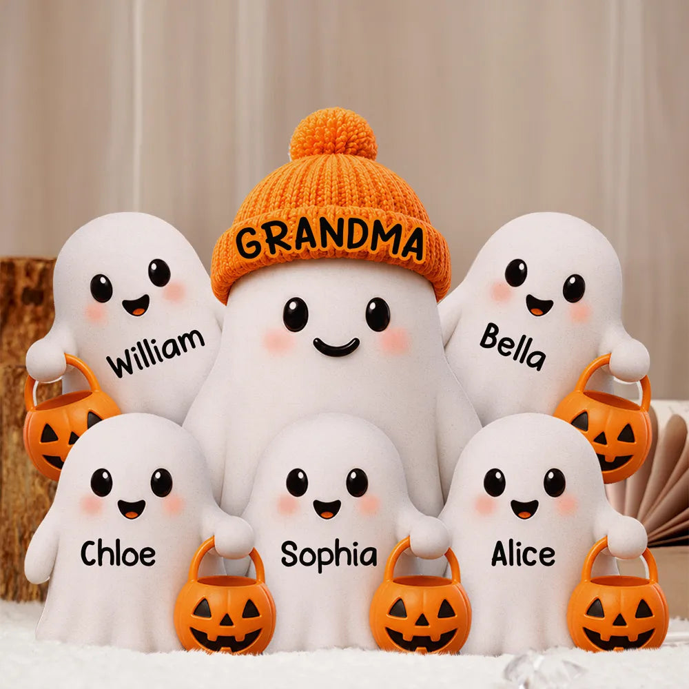 Top Market,Adorable,Gift For Grandchildren,Gift For Grandkids,Gift For Grandma,Halloween,Grandma - Grandkids,Vector - Grandma Boo Crew Lovely Halloween - Personalized Custom Shaped Light Box
