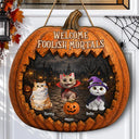 Playful,Halloween,Pet Lovers,Vector - Welcome Foolish Mortals Pet Lovers - Personalized Custom Shaped Wood Sign