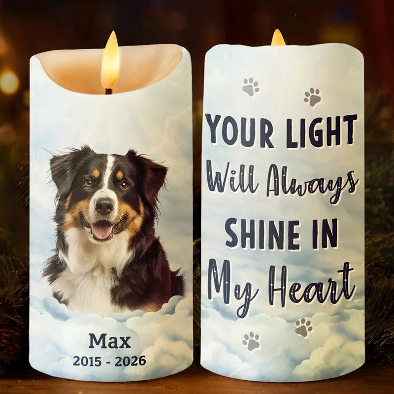 Sentimental, Custom Photo, Pet Lovers, Memorial, Upload Full Photo - Custom Photo I Will Carry You With Me - Personalized Flameless LED Candle