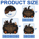 Top Market,Halloween,Family,Custom Text,Happy - Salem Sanctuary For Wayward Cats Ferals - Personalized Custom Shaped Wood Sign